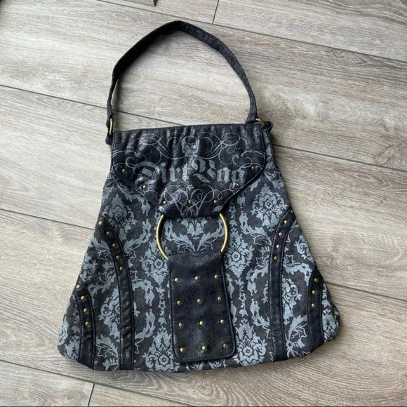 Skull Dust Bag  Canvas Studded Tote Shoulder Bag - Picture 1 of 13